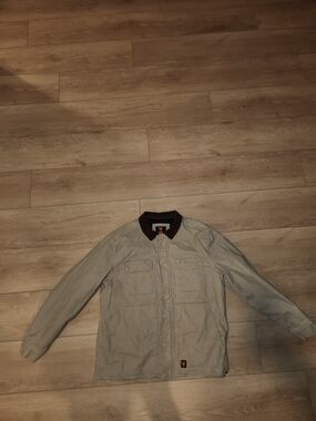 Vintage Y2K Hawx Khaki/Tan Canvas Insulated Workwear Jacket Men's Size Large Zip